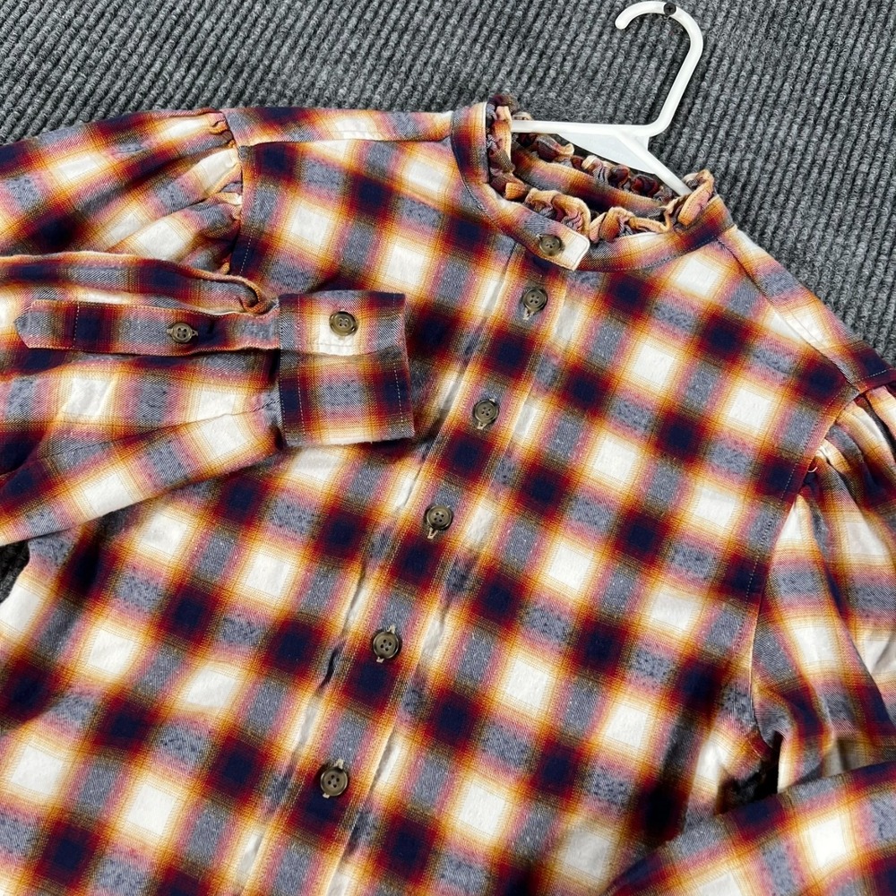 Isabel Marant Etoile Jancis Shirt Womens Size 34 XS Midnight Red Plaid Button Up